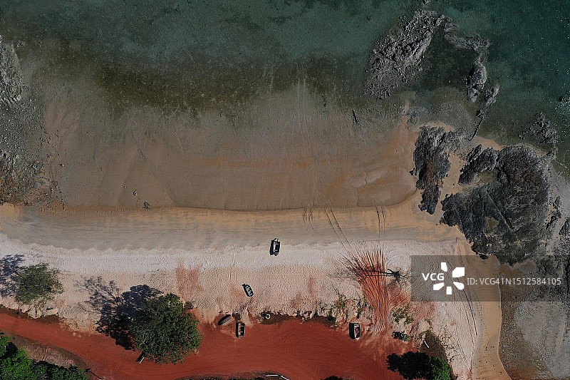 约克角昆士兰州渔船鸟瞰图图片素材