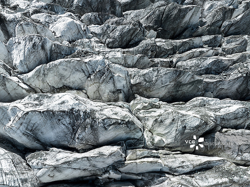 巴基斯坦北部纳加尔山谷霍珀冰川航拍近景图片素材