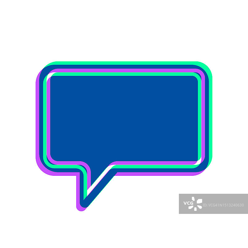对话气泡双色叠加图标，白色背景图片素材