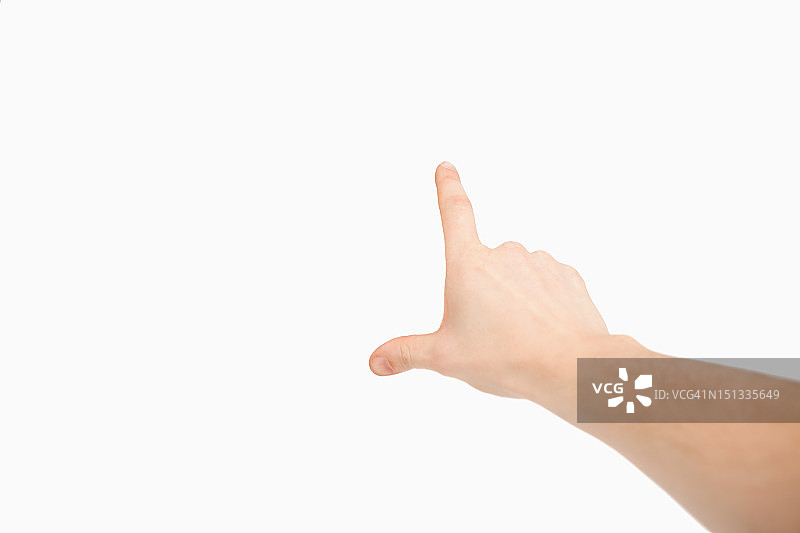 指向空白区域的伸展手指图片素材