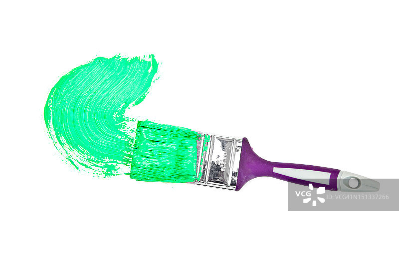 绿色笔刷描绘的半圆图片素材