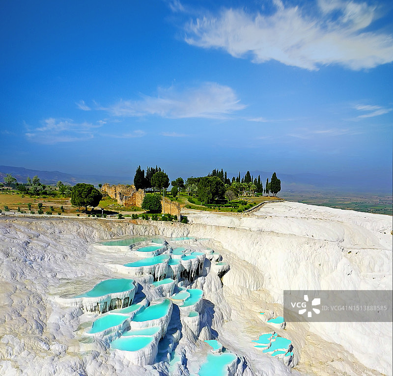 土耳其棉花堡希拉波利斯遗址与温泉图片素材