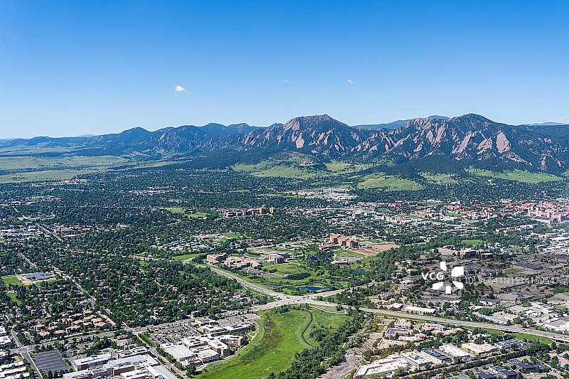 科罗拉多州博尔德上空的鸟瞰图图片素材
