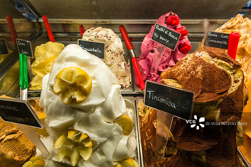 佛罗伦萨手工冰淇淋特写图片素材