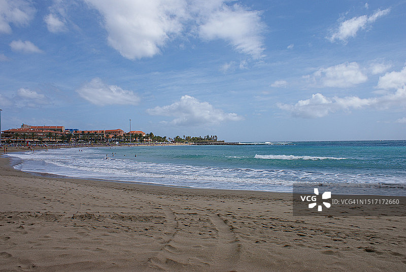 西班牙圣克鲁斯-德特内里费海滩风光图片素材