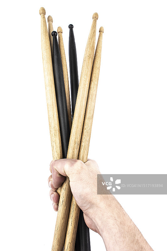 手中拿着木棍（白色背景）图片素材