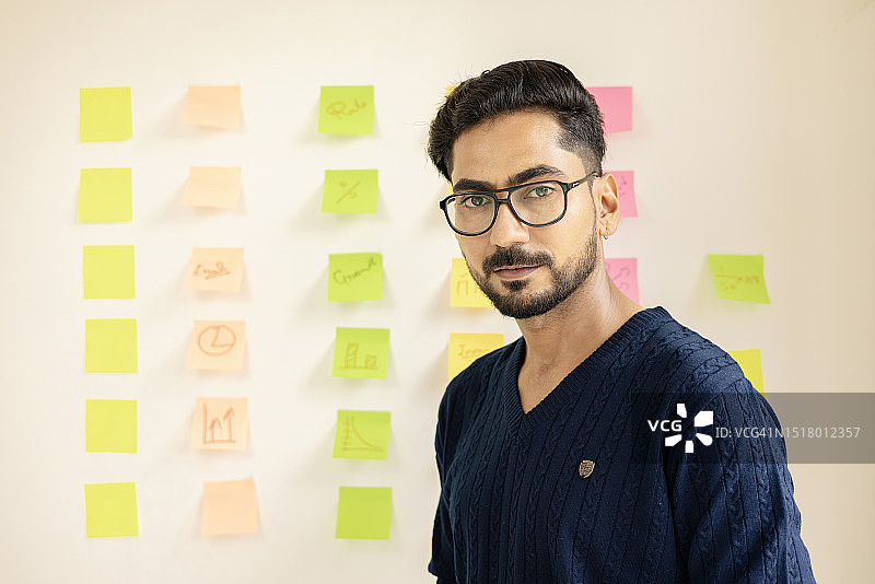 站在办公室里的年轻商人肖像图片素材