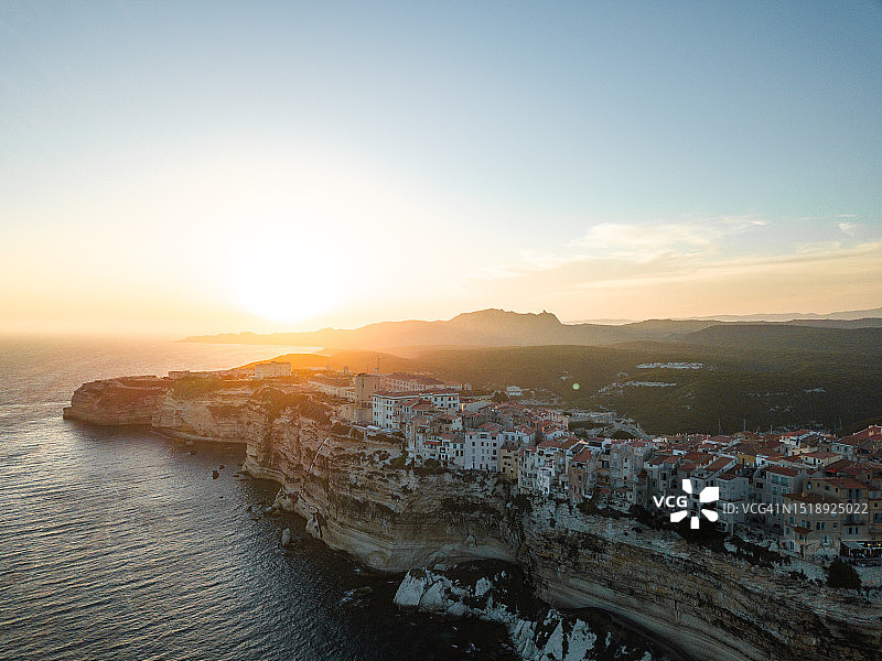 法国科西嘉岛博尼法西奥鸟瞰图片素材
