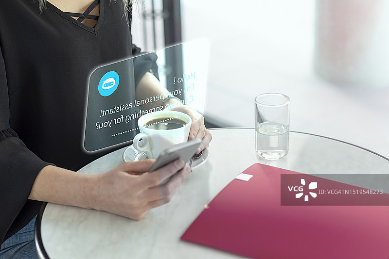 人工智能聊天机器人智能数字客户服务应用概念图片素材