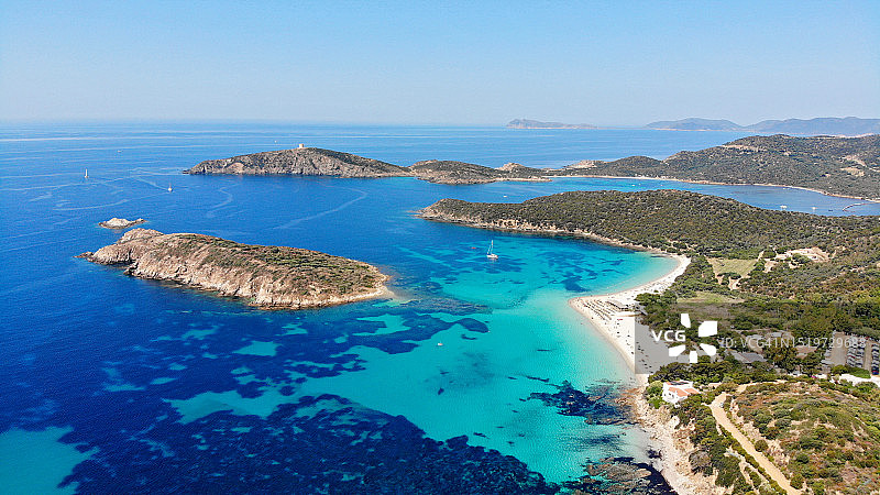 意大利撒丁岛图埃雷达海滩航拍景观图片素材