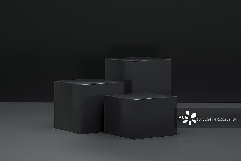 黑色3D展示平台空间图片素材