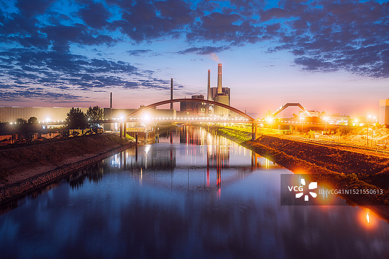 德国曼海姆的燃煤发电厂图片素材