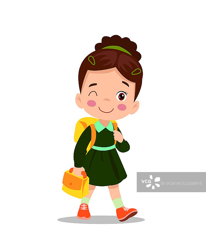 去上学的可爱男孩图片素材