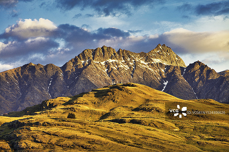 新西兰南岛南阿尔卑斯山脉中部山脉图片素材