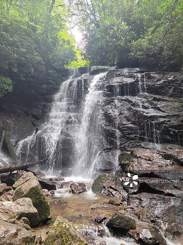 美国北卡罗来纳州杰克逊县森林瀑布风光图片素材