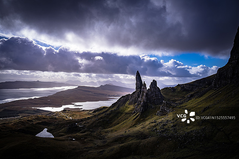 英国高地海景山脉全景图片素材