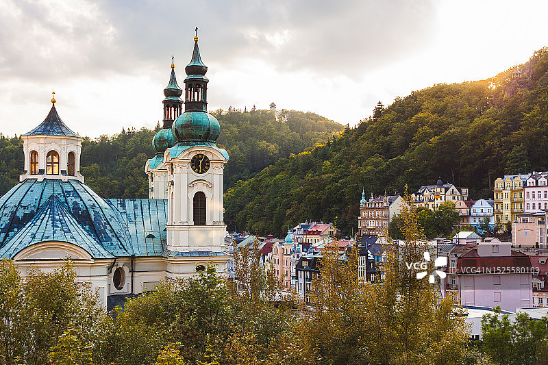 捷克卡罗维发利教堂景观图片素材