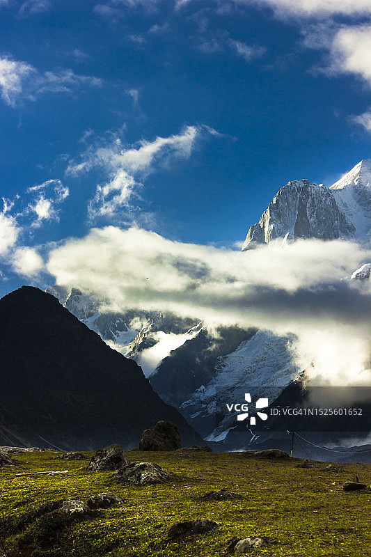 印度北阿坎德邦雪山风光图片素材