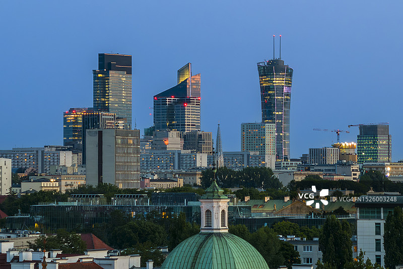 华沙老城区和市中心全景图片素材
