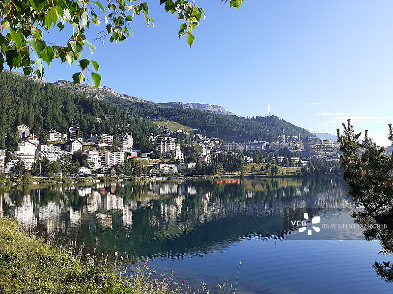 夏季的瑞士圣莫里茨图片素材