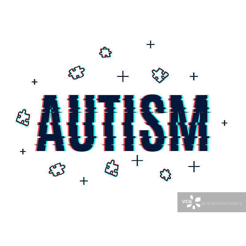 自闭症概念插画图片素材
