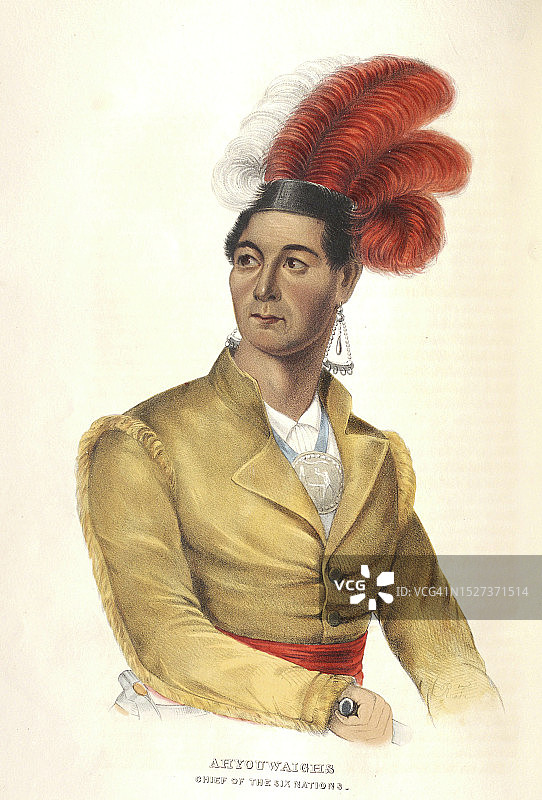 莫霍克族酋长肖像插画图片素材