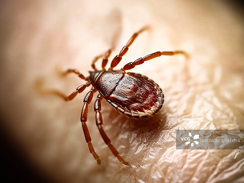 人皮肤上的蜱虫，插图图片素材