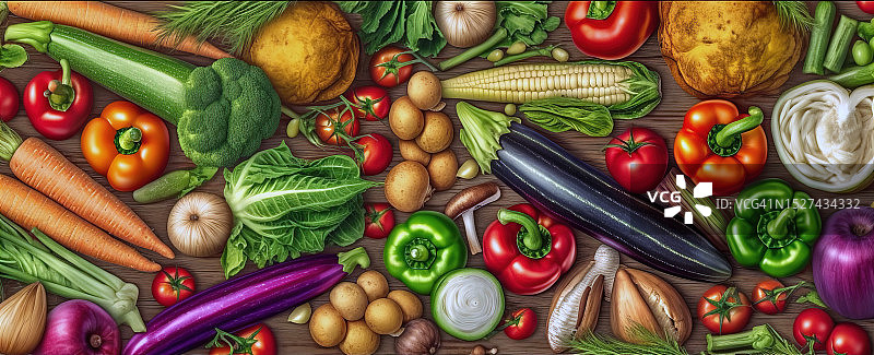 蔬菜组合插画图片素材