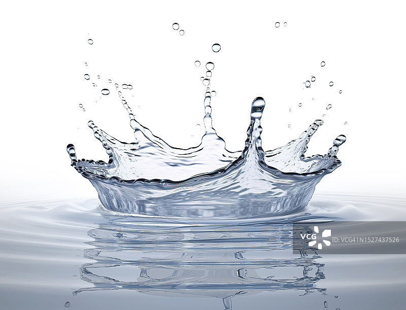 水中皇冠飞溅插画图片素材