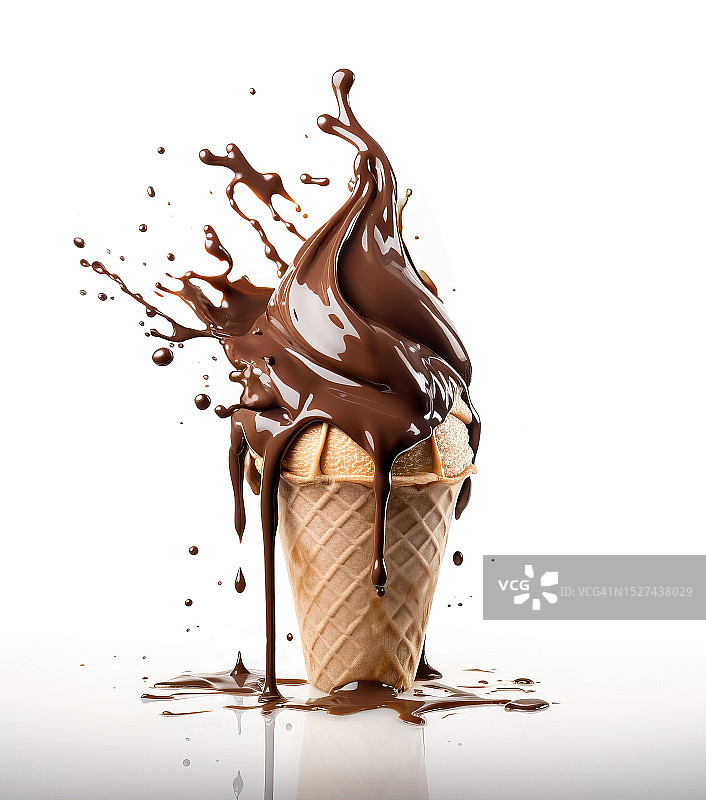 巧克力冰淇淋插画图片素材