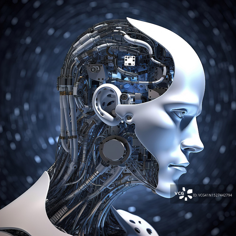 人形机器人头部插图图片素材