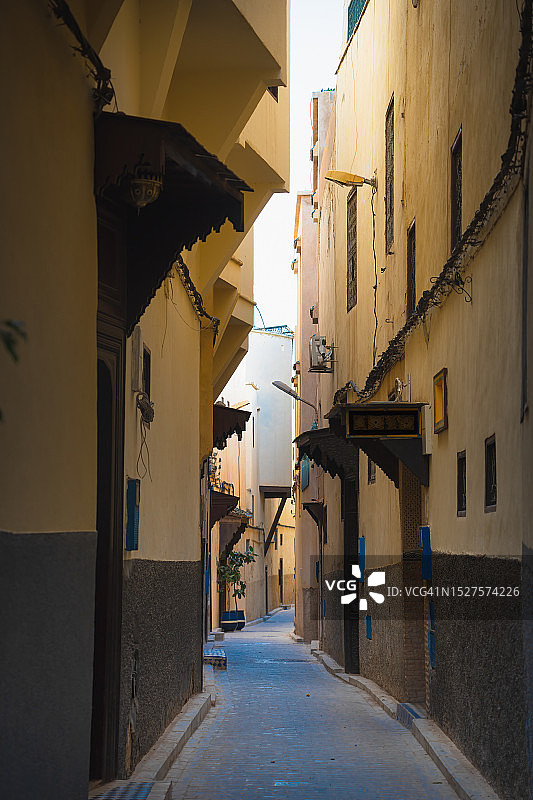 摩洛哥非斯小巷的摩洛哥房屋建筑图片素材