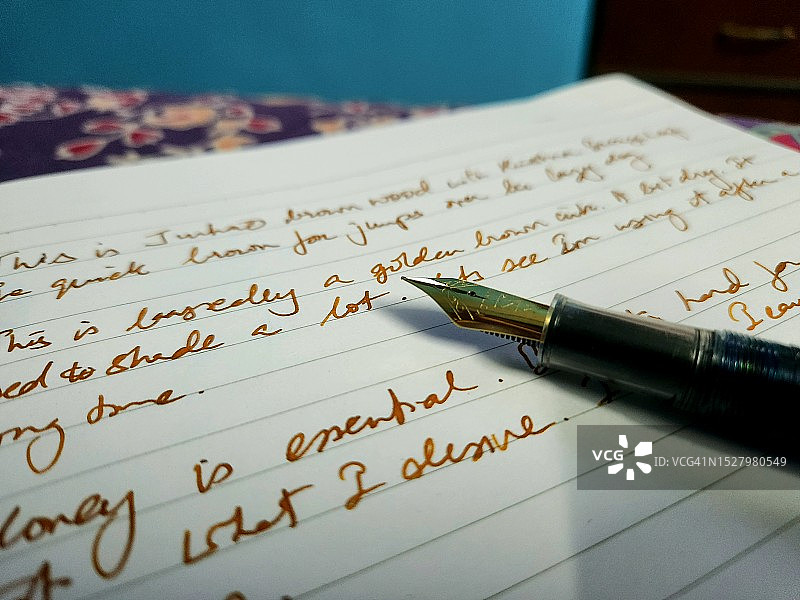 带钢笔的日常日记图片素材