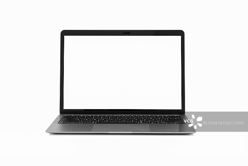 白色背景上现代视网膜笔记本电脑俯视图图片素材