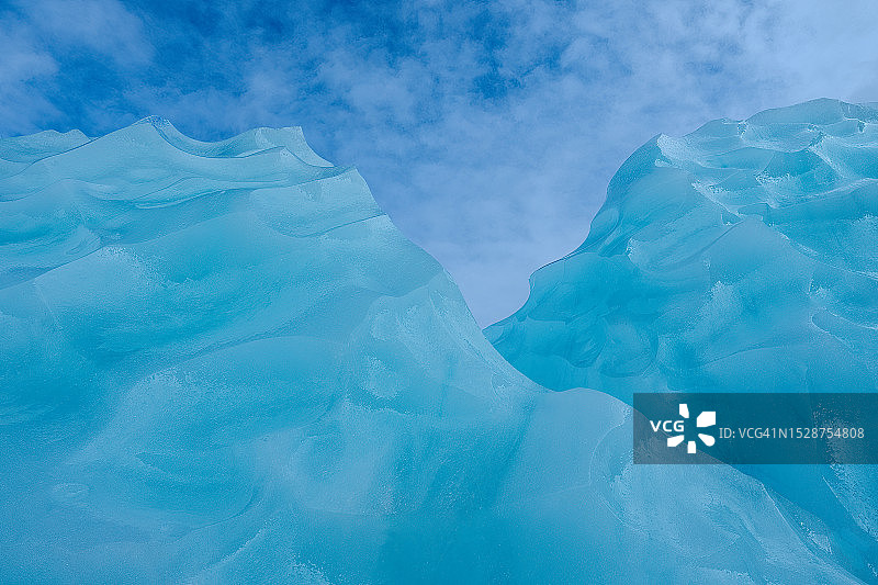 新西兰南岛福克斯冰川的蓝冰图片素材