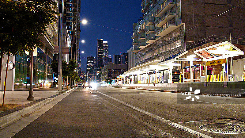 洛杉矶市中心夜晚街道图片素材
