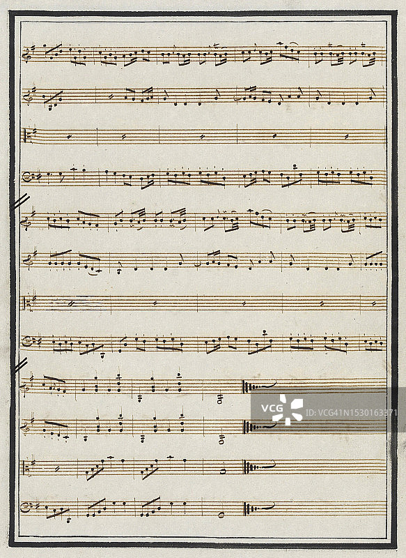 复古音符纸张图片素材