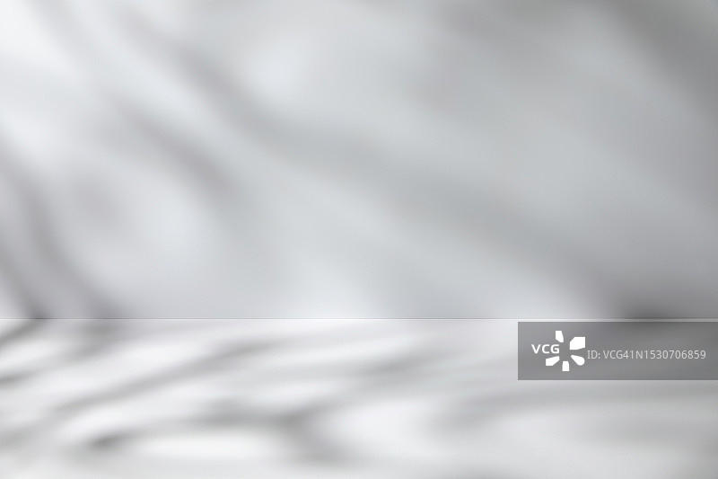 空旷的3D工作室展览背景——灰色和白色舞台，具有柔和的自然抽象对角线窗户光线和阴影。图片素材