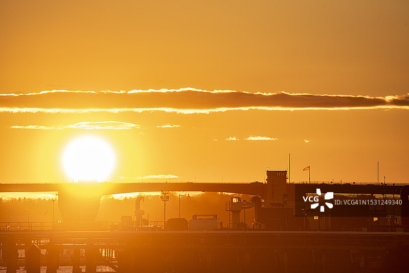 缅因州波特兰的卡斯科湾大桥图片素材