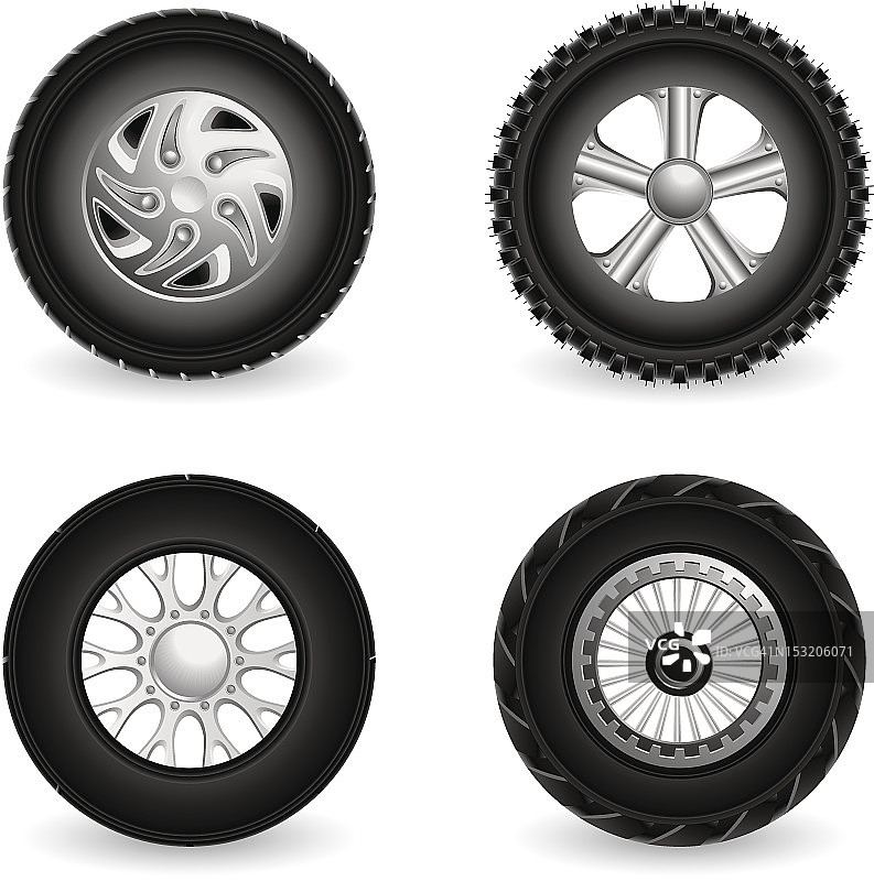 四条轮胎套装图片素材