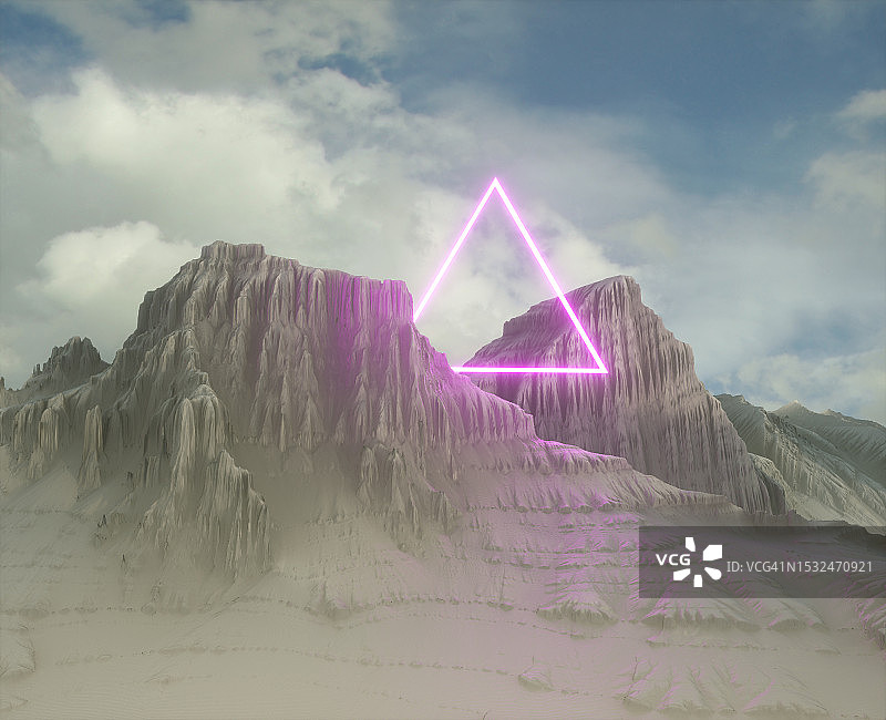 山中的发光传送门图片素材