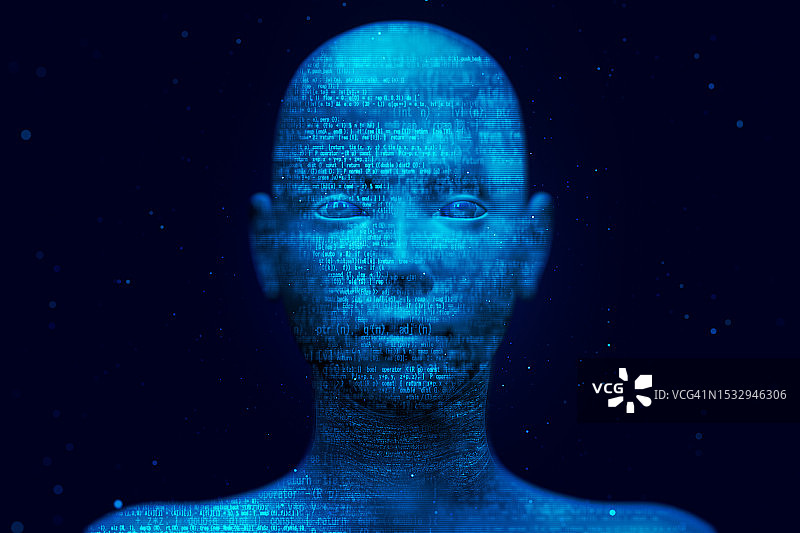 AI机器人与编程代码图片素材