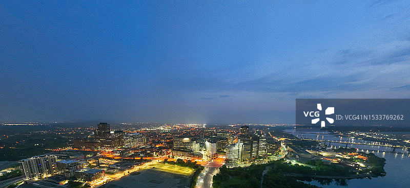 渥太华河，加蒂诺航拍图片素材