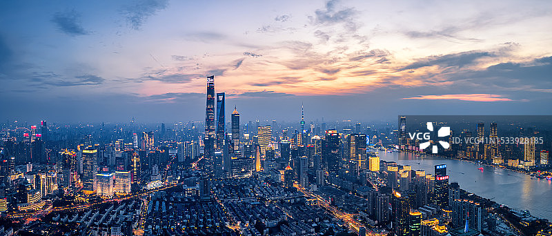 上海陆家嘴天际线鸟瞰图图片素材