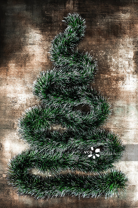 圣诞节绿色金属箔条装饰图片素材