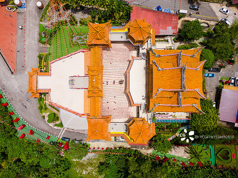 吉隆坡天后宫华人寺庙鸟瞰图图片素材