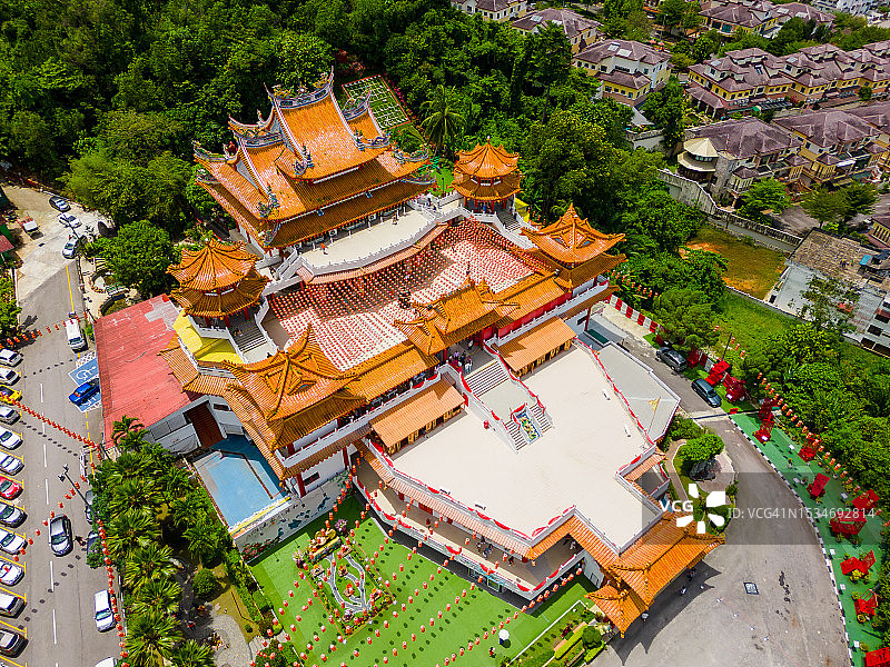 吉隆坡天后宫华人寺庙鸟瞰图图片素材