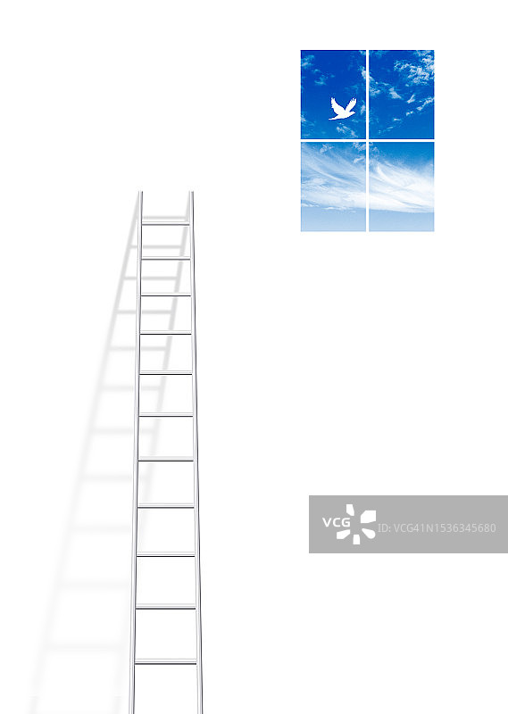 通往窗户的梯子图片素材
