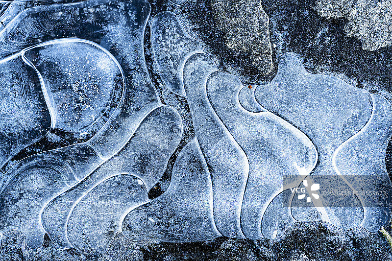 冬季冰面俯视细节图片素材