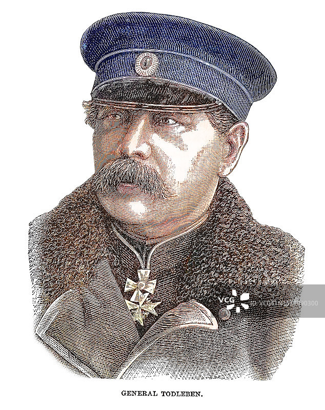 波罗的海德裔军事工程师及俄国陆军将领弗朗茨·爱德华·格拉夫·冯·托特列本肖像图片素材